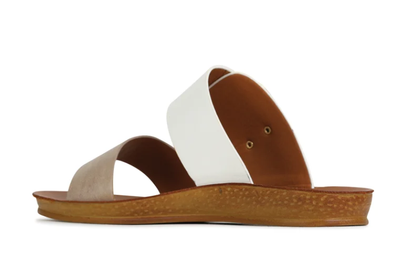 LOS CABOS DOTI SLIP ON TAUPE/ WHITE