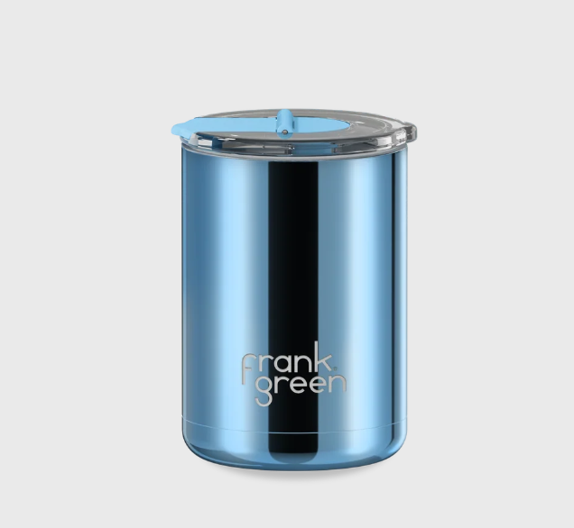 FRANK GREEN 12OZ CERAMIC COFFEE CUP BLUE CHROME