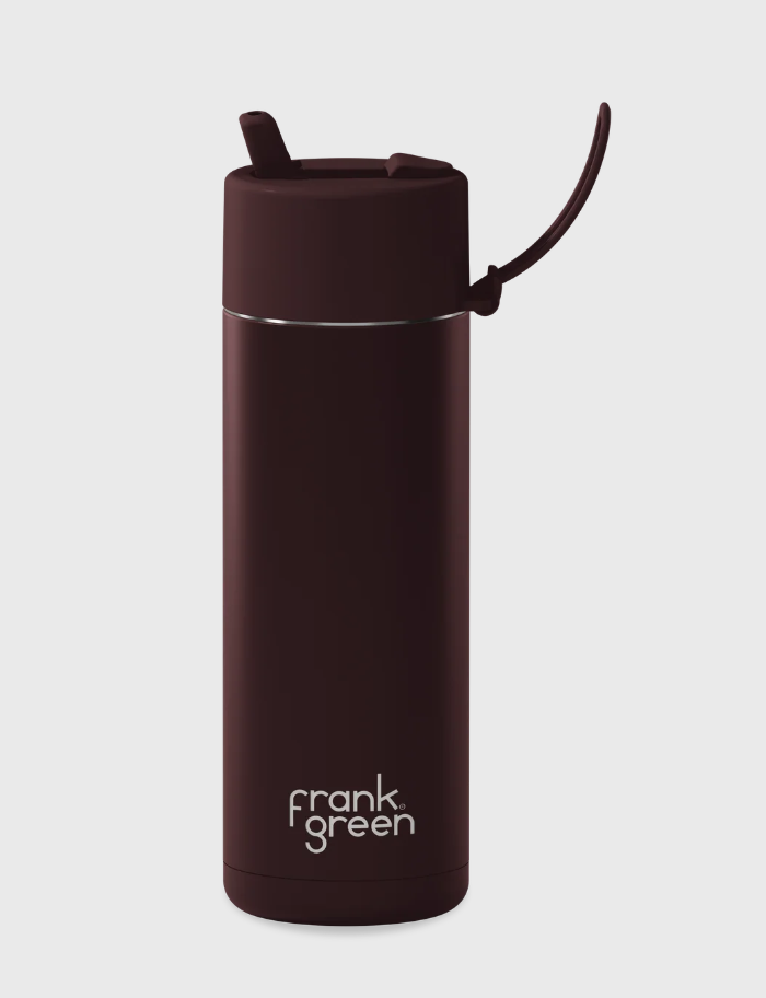 FRANK GREEN 20OZ STAINLESS STEEL CERAMIC REUSABLE BOTTLE CHOCOLATE
