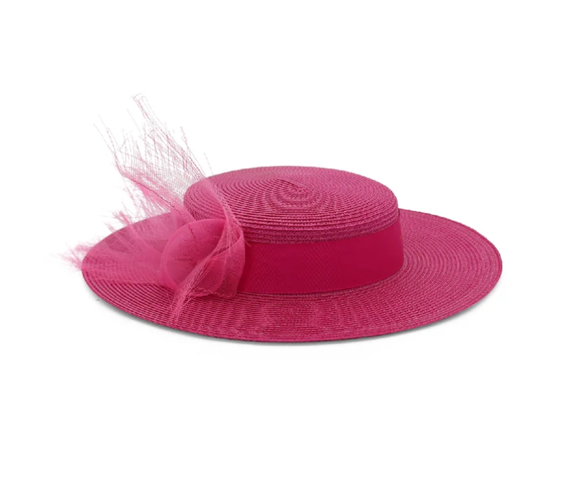 MORGAN & TAYLOR NALA BOATER HOT PINK