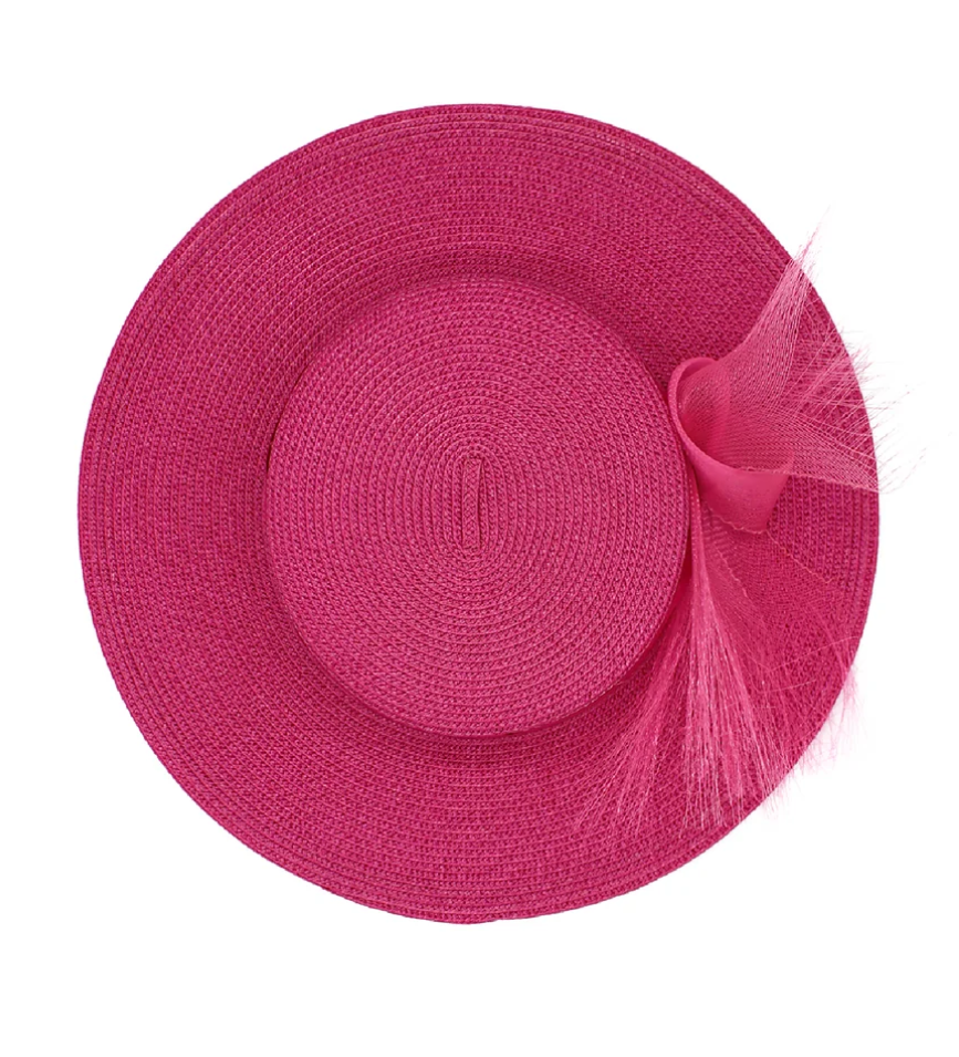 MORGAN & TAYLOR NALA BOATER HOT PINK