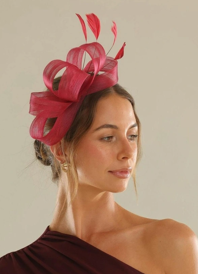 MORGAN & TAYLOR NYLA BURGUNDY FASCINATOR