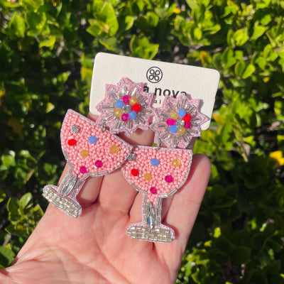 BEADED COCKTAIL EARRINGS