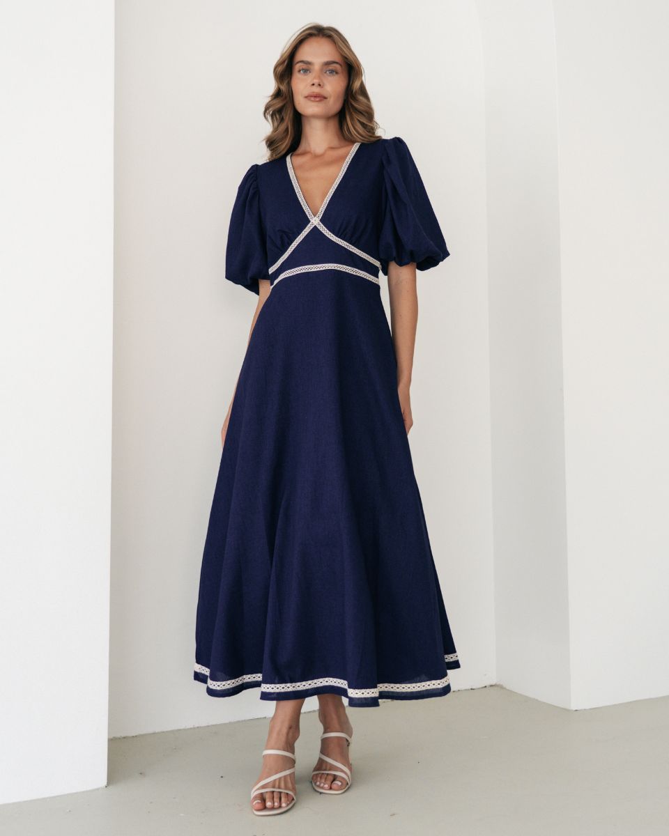 EBBY & I SEARA DRESS NAVY