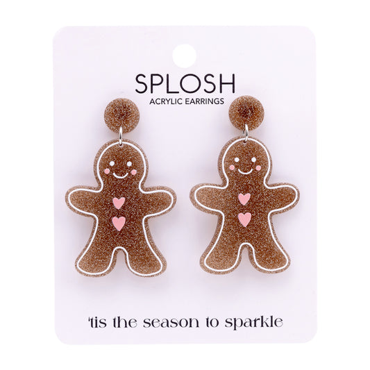 CHRISTMAS GINGERBREAD MAN EARRINGS