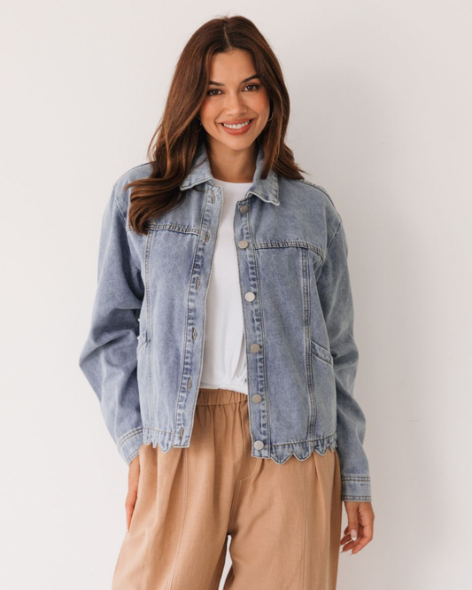 LOL SCALLOPED DENIM JACKET