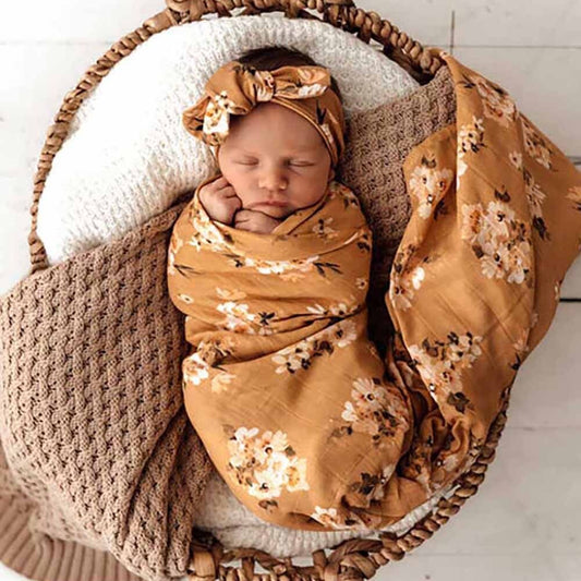 GOLDEN FLOWER MUSLIM WRAP