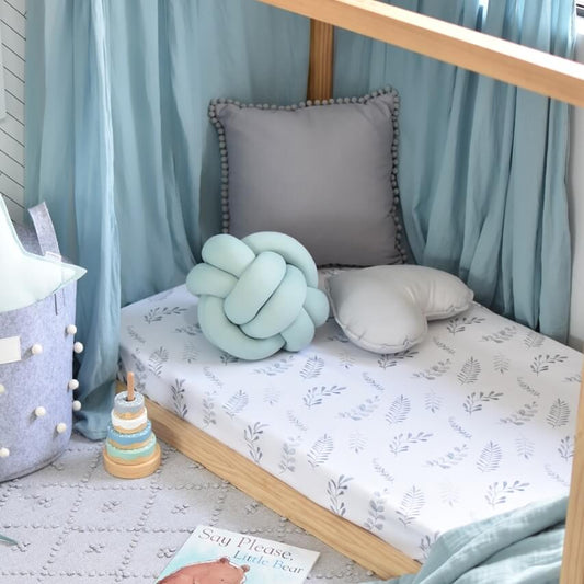 WILD FERN FITTED COT SHEET
