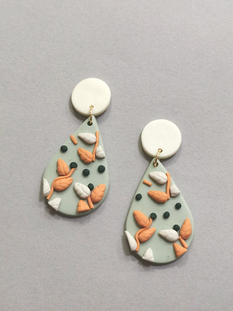 CLAY EARRINGS GREEN