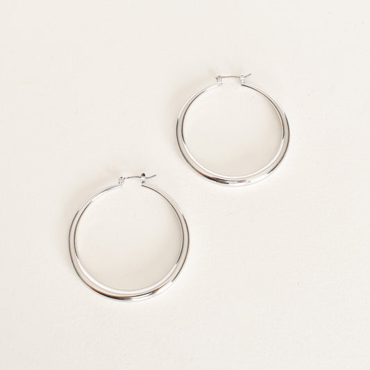 AED-1922 SILVER HOOPS