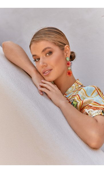 AED-3175ORANRED EARRINGS