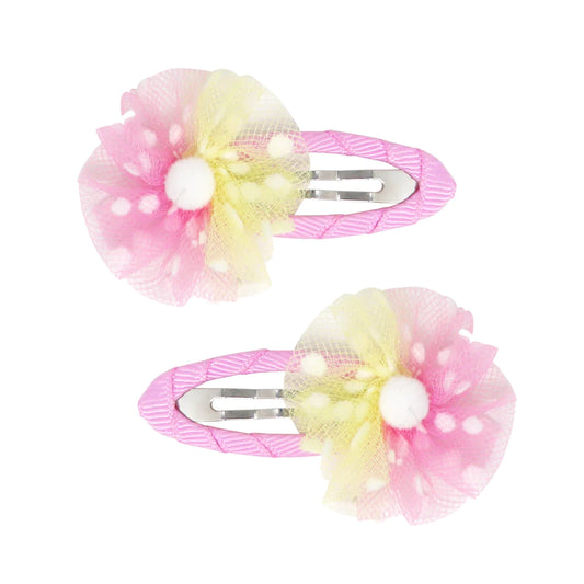 HCG184 PINK MESH HAIR CLIP