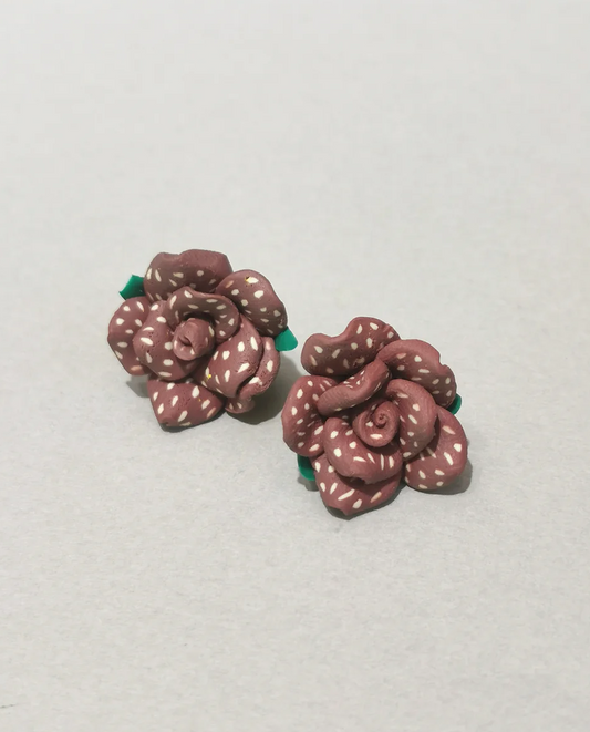 E01101R FLOWER EARRINGS RUST