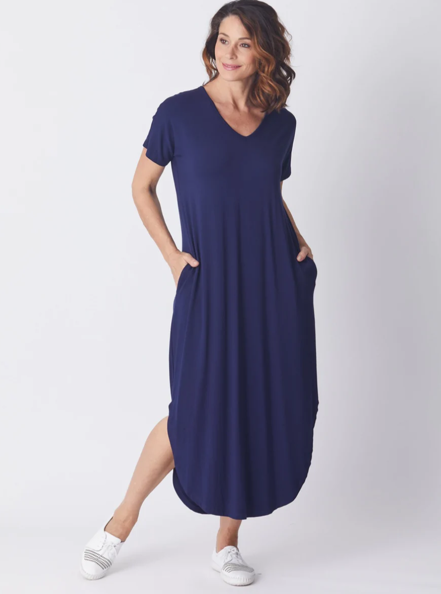 LCD25180 PLEAT MAXI NAVY