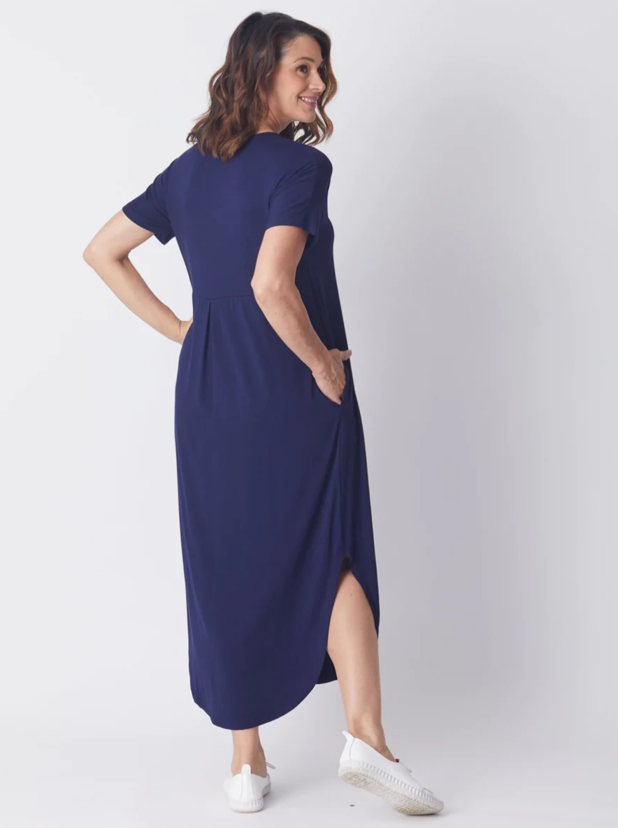 LCD25180 PLEAT MAXI NAVY