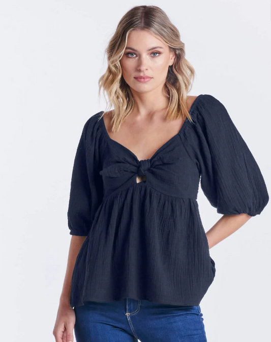 16426TWSS TILLY TOP BLACK