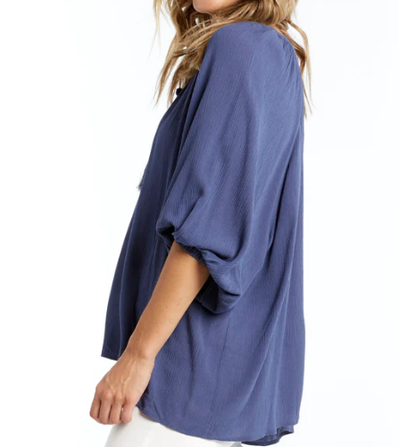 BB8089 INDI BLUE BLOUSE WILDE N PRETTY